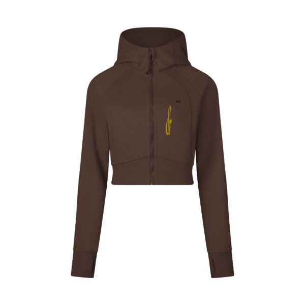 Rising sun &ace - Cropped Zip-Through Hoodie